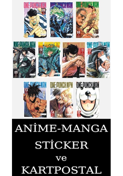One Punch Man 6-7-8-9-10-11-12-13-14-15 Manga Seti 10 Kitap / Anime-manga Sticker Ve Kartpostal