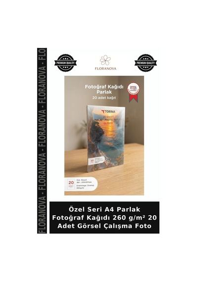 Özel Seri A4 Parlak Fotoğraf Kağıdı 260 G/m² 20 Adet Görsel Çalışma Foto