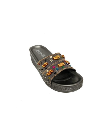 Witta 54313-24 Anatomik Trend Fashıon Dolgu Topuklu Kadın Terlik Platin