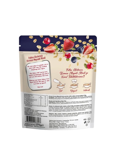 Glutensiz Müsli - Kırmızı Meyveli 270g 8'li Paket