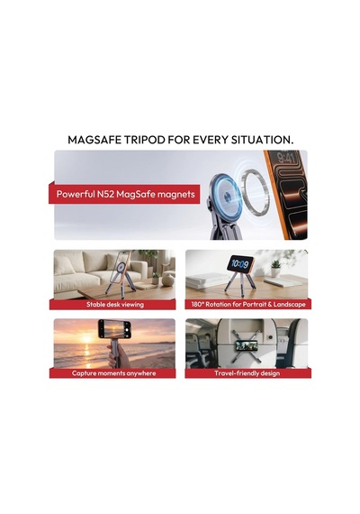 Ayarlanabilir Magsafe Manyetik Evrensel Seyahat Çok Fonksiyonlı Telefon Tablet Laptop Standı Tripodu