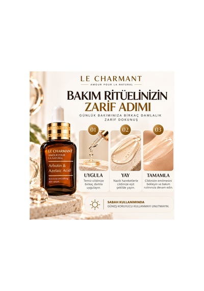 Arbutin Ve Azelaik Asit Leke Karşıtı Cilt Tonu Eşitleyici Aydınlatıcı Yüz Serumu 30 Ml