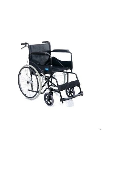 Medikaltec Comfort Plus Siyah Kumaş Standart Transfer Refakatçı Frenli Tekerlekli Sandalye