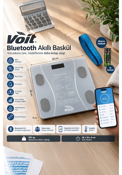 Voit BLT5000 Bluetooth Akıllı Baskül
