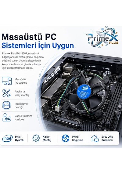 Primex Px-1150p Intel İşlemci Fanı, İ3 İ5 İ7 Uyumlu Cpu Soğutucu Fan, Lga775 1156 1155 1150 1151 1200 1700 Pin İşlemci Soğutucu, E97379-003 Intel Fan Primex Px-1150p Intel İşlemci Fanı, İ3 İ5 İ7 Uyumlu Cpu Soğutucu Fan, Lga775 1156 1155 1150 1151 1200 1700 Pin İşlemci Soğutucu, E97379-003 Intel Fan