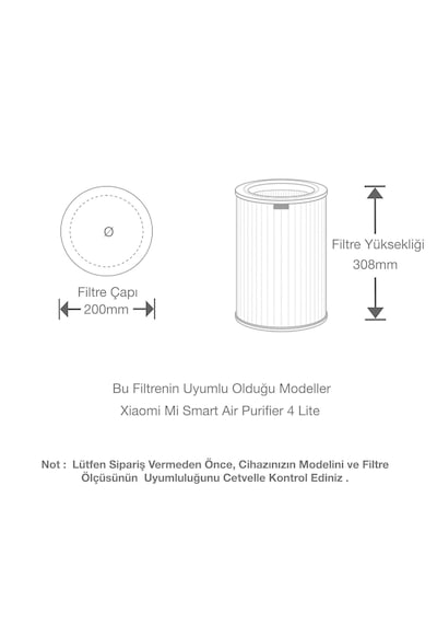 Xiaomi Smart Air Purifier 4 Lite Filtre, Uyumlu Hava Temizleyici