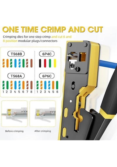 Primex Px-8070y Rj45/rj11 Cat6/cat7, Yeni Nesil Ez Rj45 Pense Cat6 Cat7, Yeni Nesil Pense Cat7 Bıçaklı