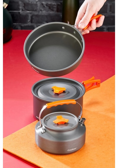Cooker Kamp Pişirme Seti Siyah