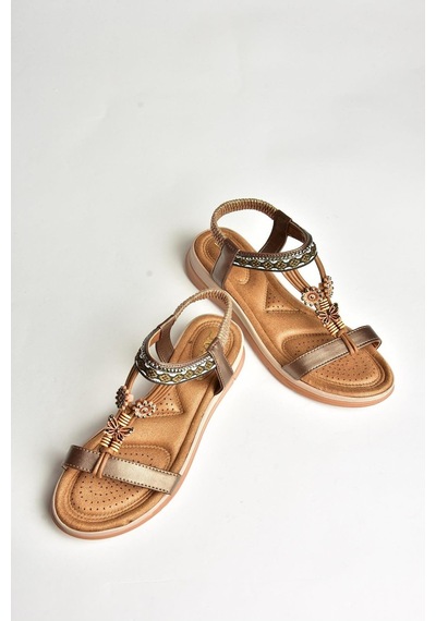 Fox Shoes U258615209 Bakır Kadın Sandalet Bakır-suni Deri Bakır