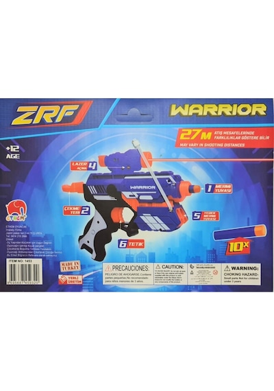 Nerf Lazerli Tabanca 10 Adet Yumuşak Sünger Mermi