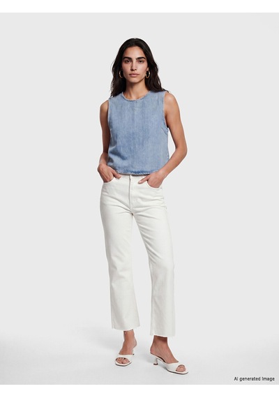 Lcw Vision İndigo Bisiklet Yaka Jean Bluz