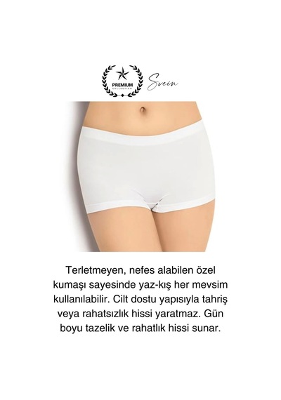 Svein Premium Toparlayıcı Sıkılaştırıcı Kadın Boxer Korse Rahat Dikişsiz Saran Günlük İç Çamaşır Beyaz