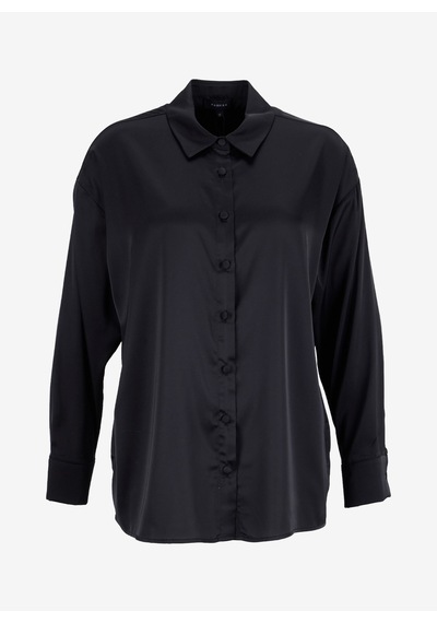 Fabrika Siyah Kadın Loose Fit Gömlek F6sl-gml0194