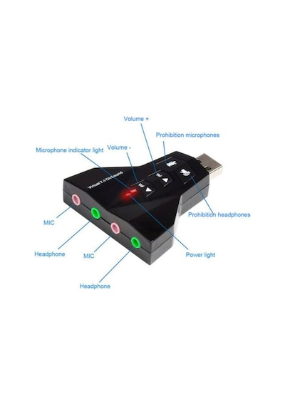 Usb Ses Karti 7+1 Virtual 3D Kablosuz Win7 Win8 Win10 Usb Audio Çevirici