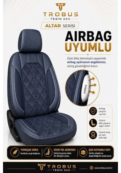 Fiat Egea Cross 2020+ Uyumlu Altar Serisi Tay Tüyü Füme Premium Koltuk Kılıfı