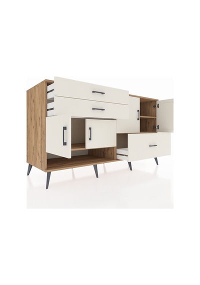 Kronos Konsol 3 Raflı 3 Çekmeceli 4 Kapaklı 176x59x99 Çam-aytaşı Çam-aytaşı