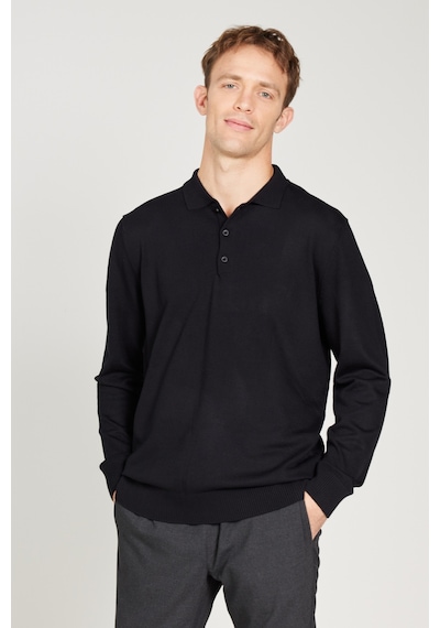 AC&Co / Altınyıldız Classics Erkek Sıyah Standart Fit Normal Kesim Polo Yaka Triko Kazak Siyah AC&Co / Altınyıldız Classics Erkek Sıyah Standart Fit Normal Kesim Polo Yaka Triko Kazak Siyah