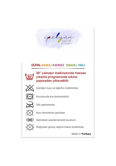 Kaymaz Tabanlı Yıkanabilir Dijital Baskı Çocuk Halısı Deniz Çapa Çok Renkli
