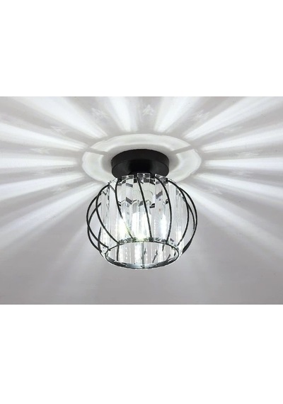 Luna Lighting Luxury Plafonyer Siyah Kristal Taşlı Avize LUNA-EG-1S Siyah
