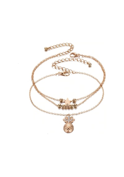 Brezza Lusso Jewelry Boncuklu Ananas Bayan Ayak Halhal No2 Çok Renkli