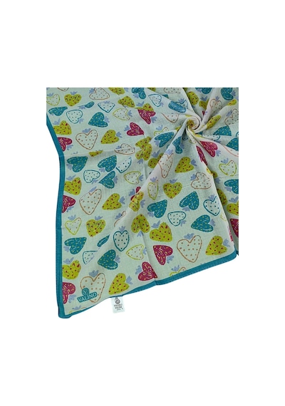 Mim Eşarp Valino Soft Pamuk Çocuk Desenli Eşarp 70x70 Cm Açık İndigo - Çilek