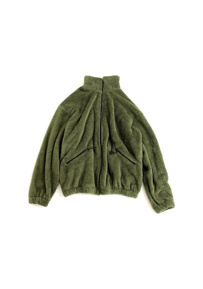 Fifty Color Haki Peluş Dik Yaka Cepleri Fermuarlı Oversize Peluş Ceket Haki