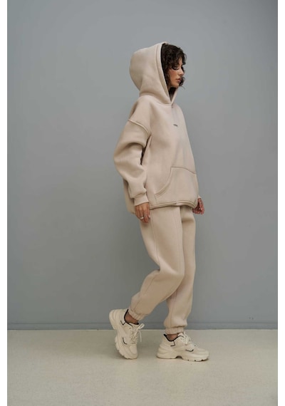 Mai Collection Mai Studios Co. Mai Studios Co. Minimal Baskı Kadın Eşofman Takımı - Kemik Rengi Bej Mai Collection Mai Studios Co. Mai Studios Co. Minimal Baskı Kadın Eşofman Takımı - Kemik Rengi Bej