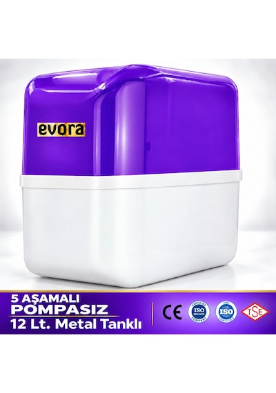 5 Aşamalı 12 Lt Kapalı Şeffaf Kasa Pompasız Su Arıtma