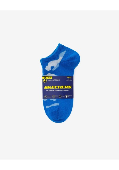Skechers 3'lü Paket Funny Feet Bilekli Çorap Büyük Erkek Çocuk Kamuflaj-mavi-gri Sk2520129-3474