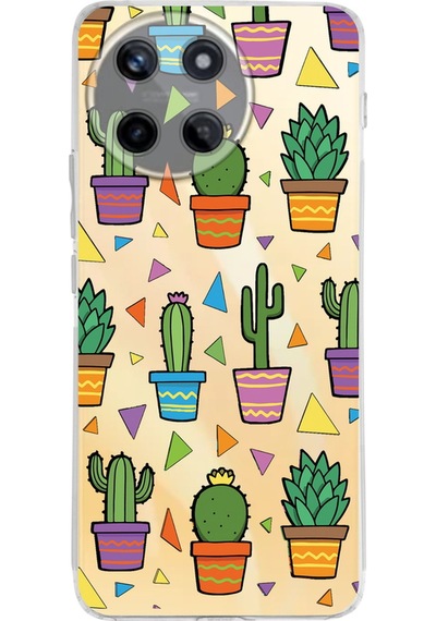 Realme 11 İle Uyumlu Water Color 4 Baskılı Kamera Korumalı Şeffaf Kılıf Şeffaf