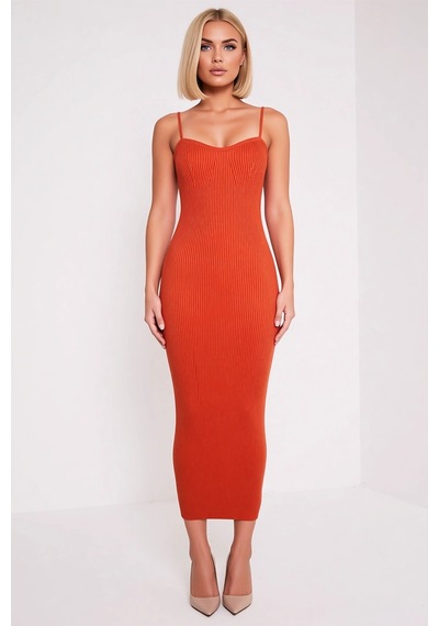 Benerly Kadın Boy Bodycon Elbise V Yaka İnce Askılı Kolsuz Ribana Örgü Tr Turuncu Benerly Kadın Boy Bodycon Elbise V Yaka İnce Askılı Kolsuz Ribana Örgü Tr Turuncu