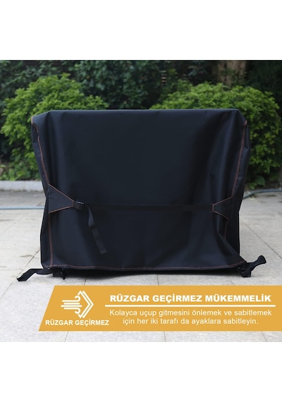 Haegs Bahçe Mobilyası Örtüsü, 150-150-74cm, Su Geçirmez, Veranda Mobilya Örtüsü Koruma Kılıfı Örtü Siyah