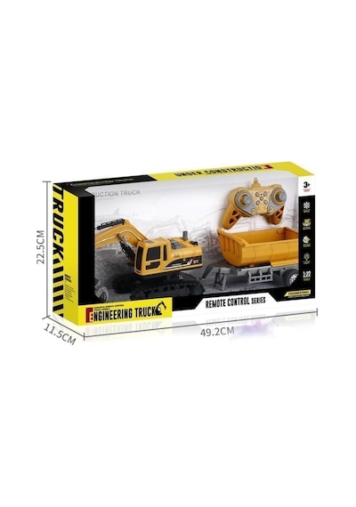1/22 Uzaktan Kumandalı Rc Paletli Ekskavatör Işıklı Sesli Hareketli Şarjlı Excavator Kamyonlu İş Makinesi