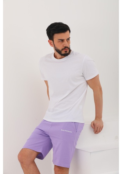 Penyebizden Erkek Regular Fit Normal Kesim %100 Pamuklu Şort-lila