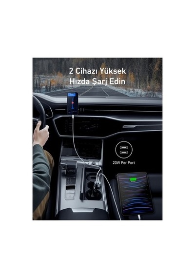 40w Araç Şarj Cihazı, 2 Usb Bağlantı Noktası İle Hızlı Şarj