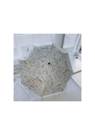 Lilly Mathbrella Uv50+ Koruma İpek Kanvas Otomatik Şemsiye Beyaz Beyaz