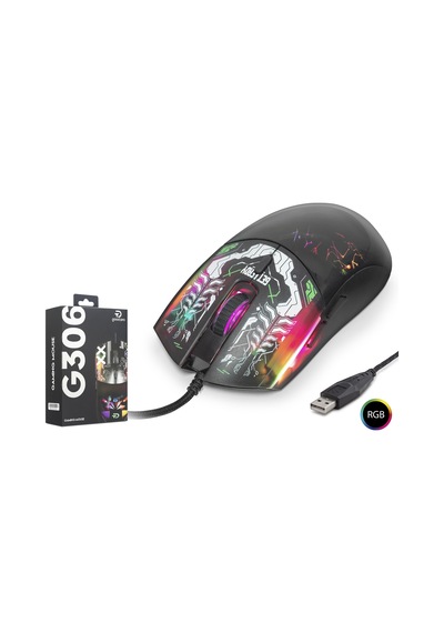 Good Pro G306a Rgb Gaming Mouse 7200 Dpı Graffiti Desenli Siyah Diğer