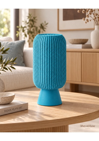 Modern Dekoratif Masa Lambası Salon Ve Yatak Odası İçin Abajur, 10 Renk Seçeneği, E14 Led Uyumlu Mavi