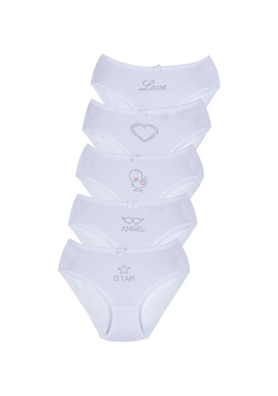 New Lilla 002 Kız Çocuk Taş Baskılı 5'Li Külot Paketi (549351551)