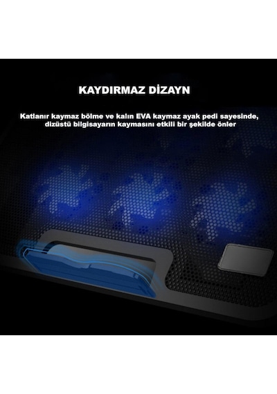 Dailytech 15.6 Inç 6 Fanlı Dizüstü Sessiz Laptop Soğutucu Standı