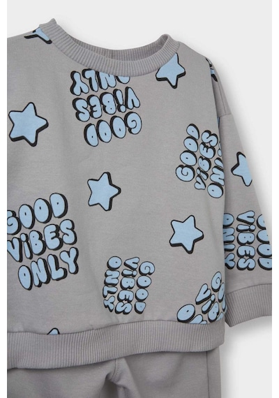 Defacto Erkek Bebek 2li Takım Desenli Sweatshirt Alt F0234a525augr52 Gri