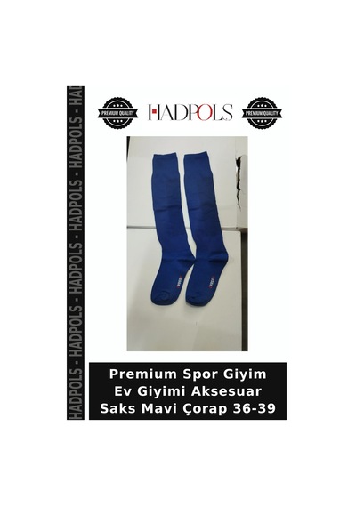 Hadpols Premium Spor Giyim Ev Giyimi Aksesuar Saks Mavi Çorap 36-39