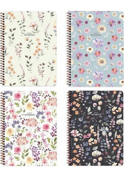 Keskin 385342-99 16,5x22,5 80yp Kareli Çiçek Defter Karton Kapak
