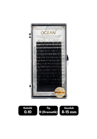 Ocean 0.10d Dramatik Kıvrım Mix Soft Eyelash Doğal İpek Kirpik 16'lı