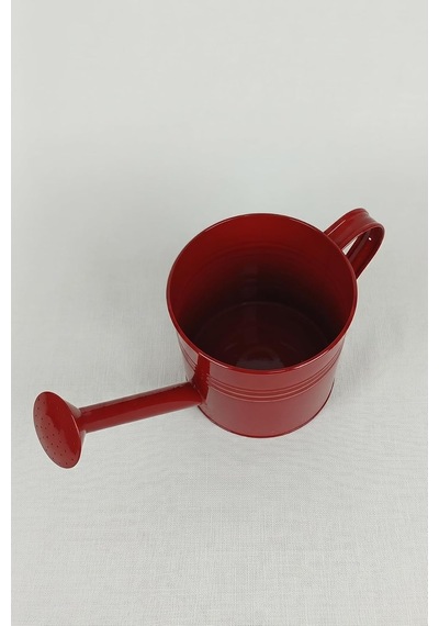 Tr Laura 5 Litre Metal Çiçek Bahçe Sulama Kabı - Modern Dekoratif Çok Amaçlı Sulak Kırmızı