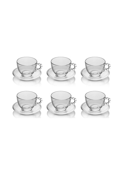 6 Lı Gırona Cam Çay Fincan Takımı Çok Renkli