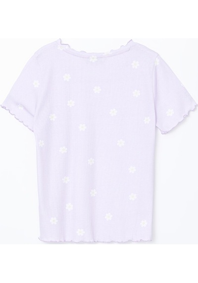 Lcw Young Lila Bisiklet Yaka Çiçekli Kadın Şortlu Pijama Takımı