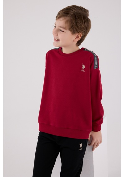 U.S. Polo Assn. Lisanslı Erkek Çocuk Alt Üst 2 Parça Eşofman Takımı Us2202 Bordo