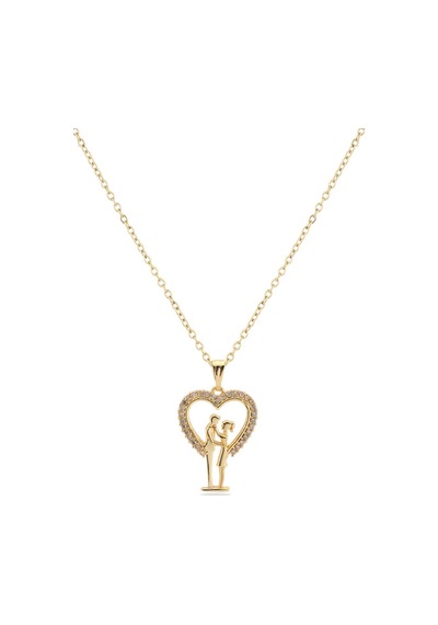 Çelik Sevgili Çift Kolye Gold 45cm Altın