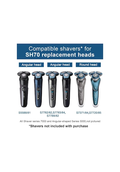 Sh71 Yedek Başlıklar Philips Norelco Tıraş Makinesi Serisi 7000 Ve 5000 Üçlü Tıraş Makinesi İle Uyumlu Dayanıklı Keskin Bıçak, Comfortcut Yedek Bıçaklar, Philips Norelco S7782 S7788 İçin Tıraş Bıçağı